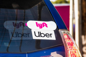 Uber and Lyft rideshare vehicle